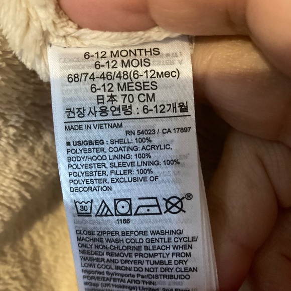 Baby Gap Olive Green Quilted Snowsuit With Hood Size 6-12 Months New Without Tag - Picture 5 of 9